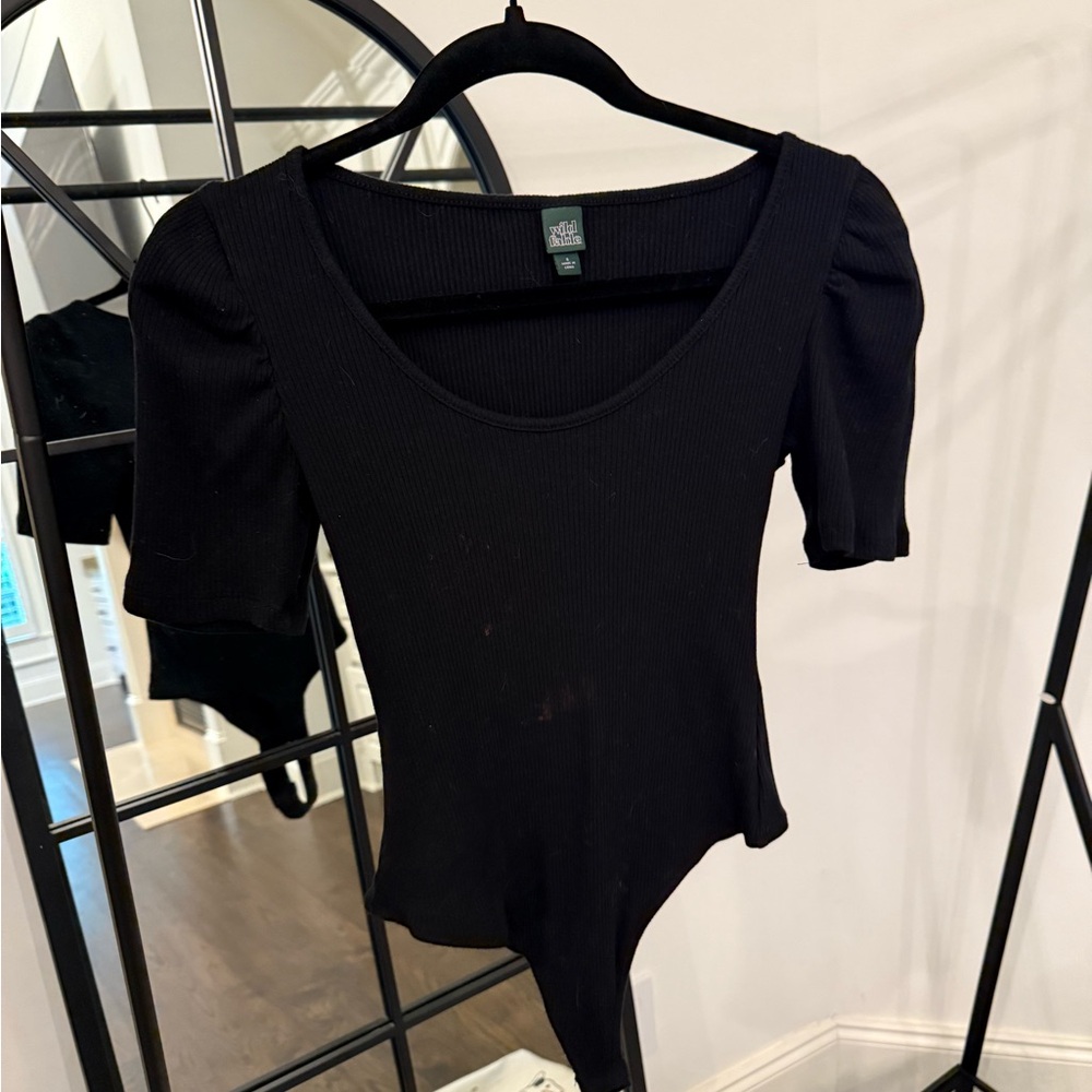 Wild Fable Black Ribbed Bodysuit